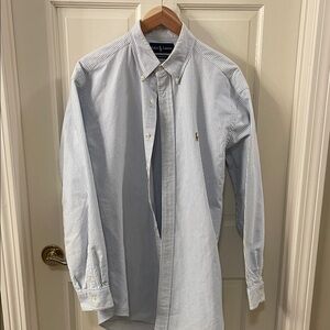 Ralph Lauren Light Blue & White Pinstripe Button-Down Shirt